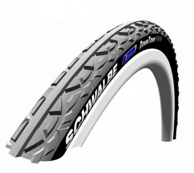 Pneu Fauteuil Roulant Schwalbe Downtown 24x1"3/8 Rigide Kevlar Guard Gris Noir - ETRTO 37-540 