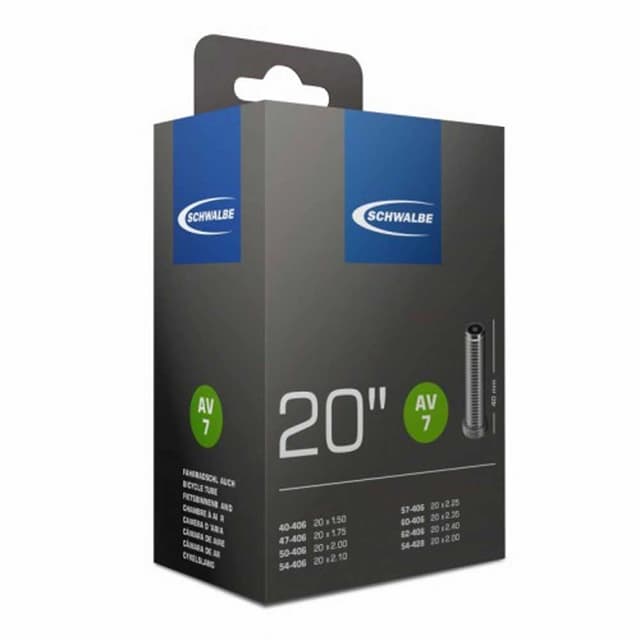 Chambre à Air Schwalbe AV7 20x1.50x2.50 Schrader - ETRTO 40/62-406/428