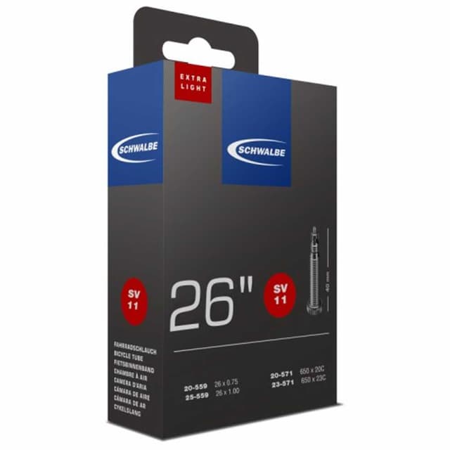 Chambre à Air Schwalbe SV11 ExtraLight 26x0.75/1.00 650x20/23C Presta 40mm - ETRTO 20/25-559/571