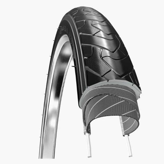 Pneu Hartex Urban Ride 26x1.75 Rigide Gumwall Reflex Anti-Crevaison 3mm Noir - ETRTO 47-559