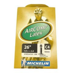 Chambre à Air Michelin Aircomp Latex 26x1.90/2.20 Schrader 42mm ETRTO 47/57-559