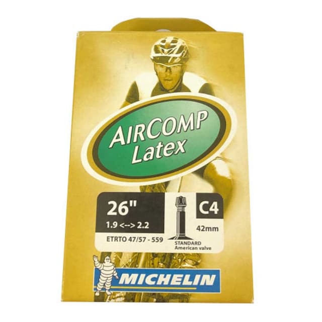 Chambre à Air Michelin Aircomp Latex 26x1.90/2.20 Schrader 42mm ETRTO 47/57-559