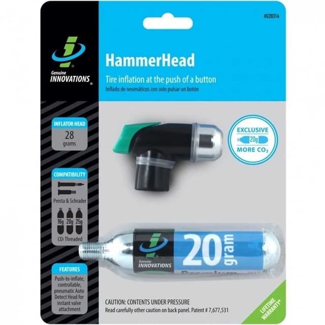 Gonfleur CO2 Genuine Innovations Hammer Head avec Cartouche 20g