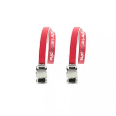 Paire de Courroies Zefal Christophe en Cuir Rouge pour Cale Pieds